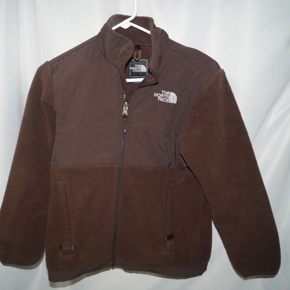 The North Face Full Zip Fleece Jacket Polartec Coat Brown Girls Medium - Picture 1 of 5